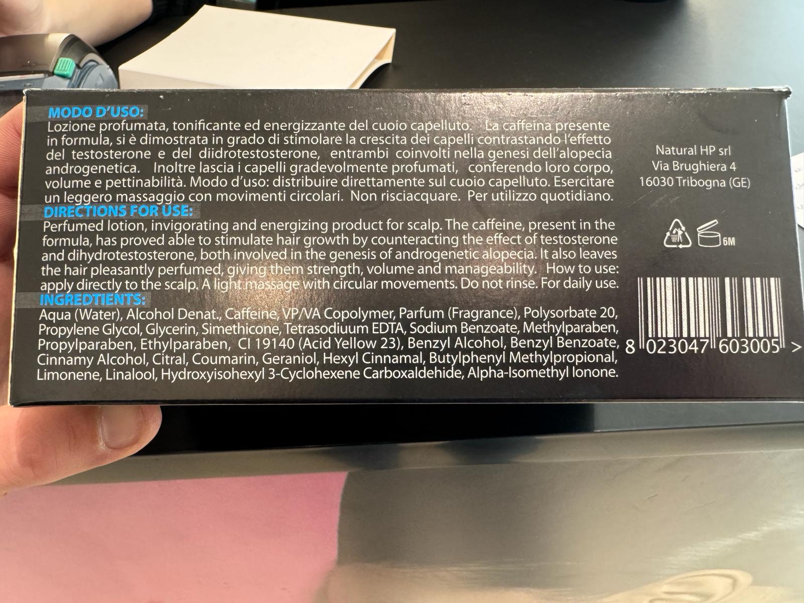 Official image of Hair lotion ; Vitos ; Lozione Energizzante published by OECD 3