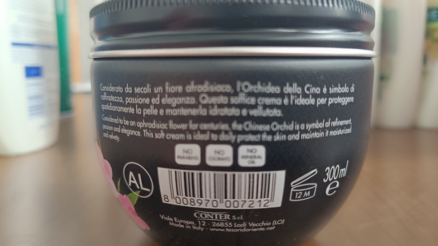 Official image of Body cream ; Tesori d'Oriente ; Orchidea della Cina published by OECD 2