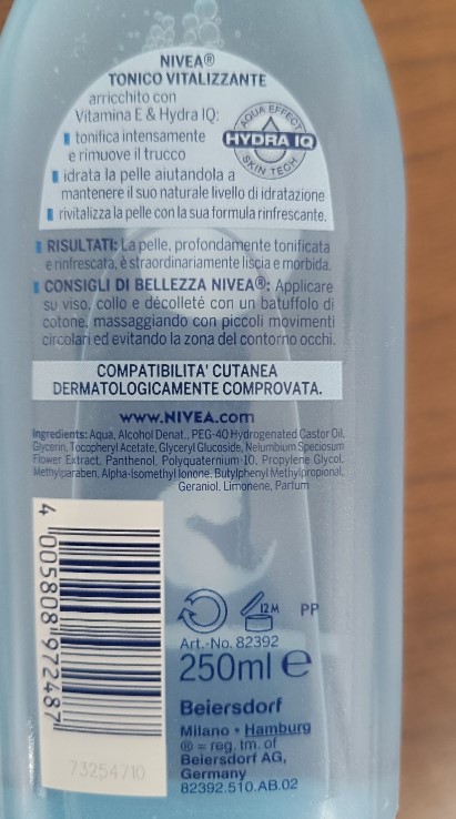 Official image of Face tonic ; Nivea ; Tonico vitalizzante published by OECD