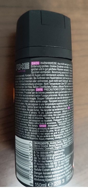 Official image of Deodorant ; Axe ; APOLLO published by OECD 2
