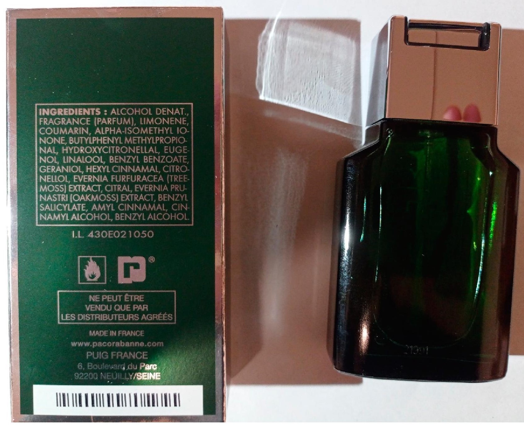 Official image of Eau de toilette ; Paco Rabanne ; pour homme published by OECD 2