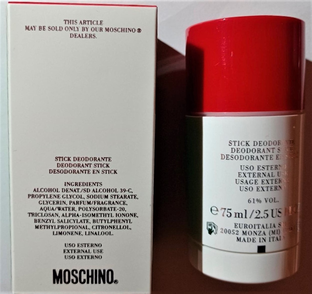 Official image of Deodorant ; Moschino ; Friends published by OECD 2