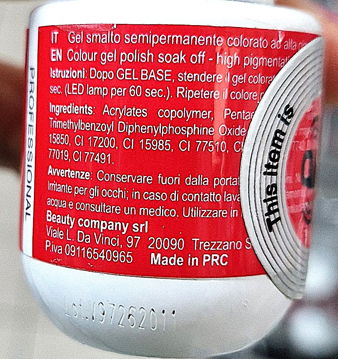 Official image of Gel nail polish ; Jessie Milano ; Color Shine 087 published by OECD 2