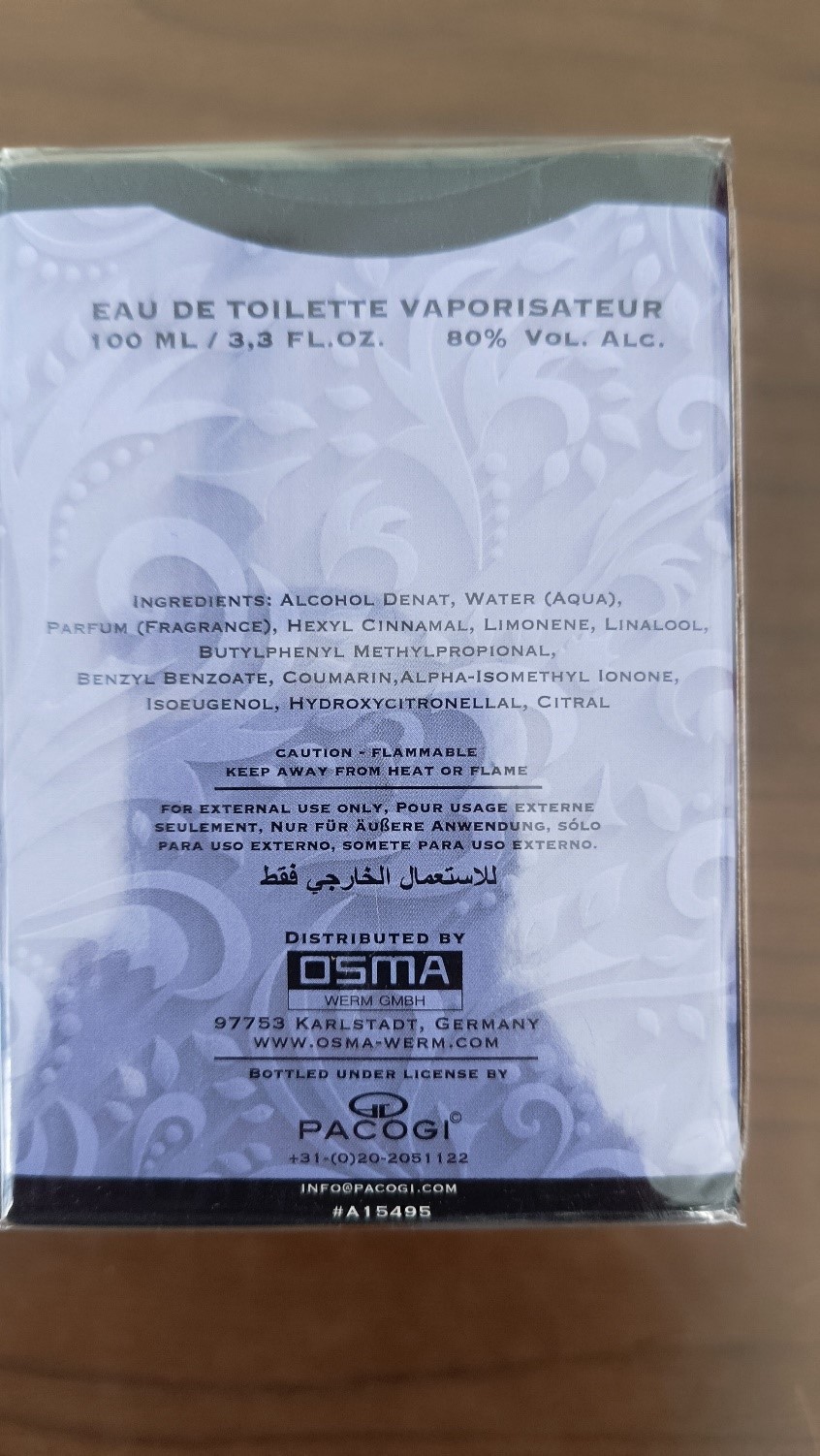 Official image of Eau de toilette ; Black Onyk ; Dolce Uomo published by OECD 2