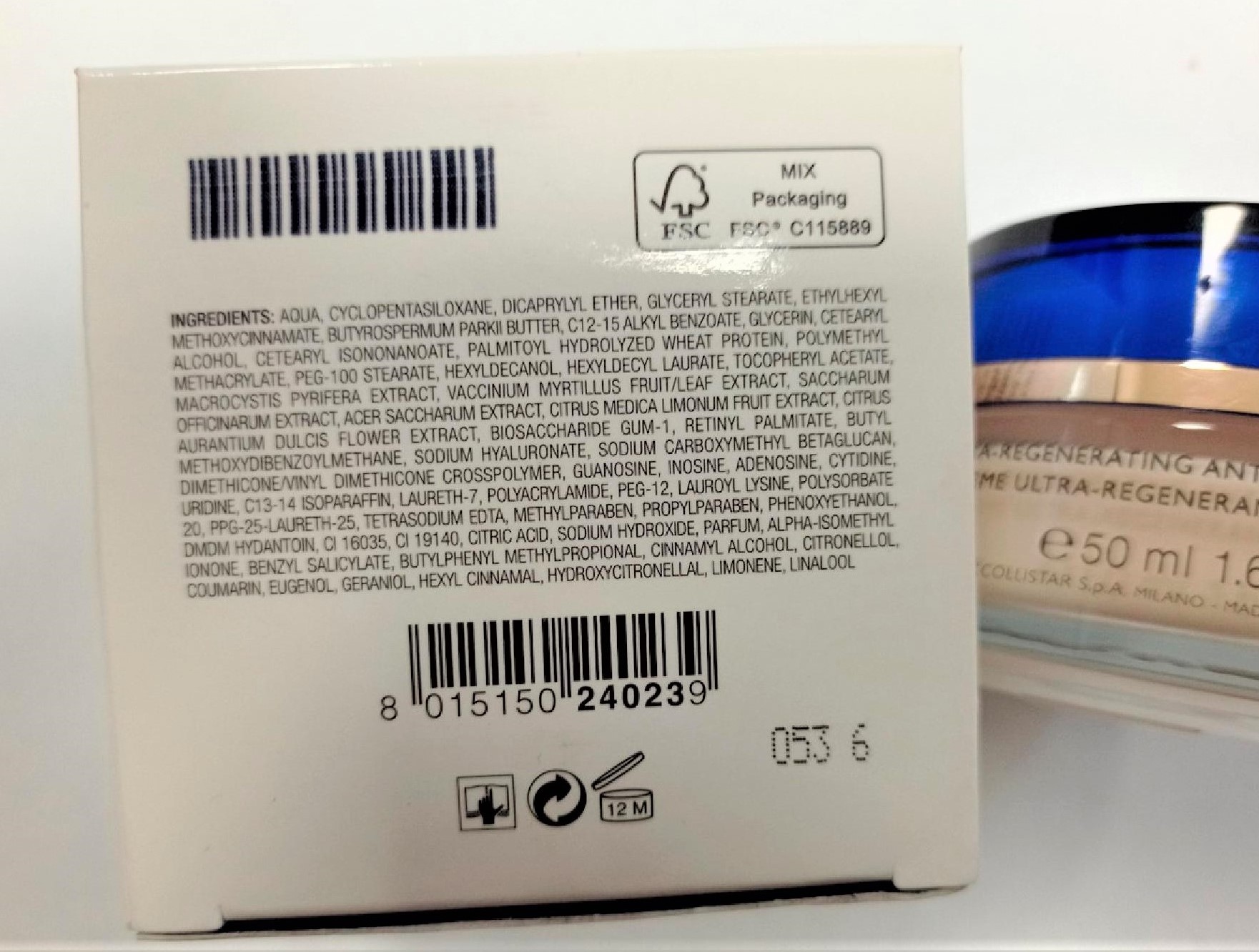 Official image of Face cream ; Collistar ; Crema ultra-rigenerante antirughe published by OECD 2
