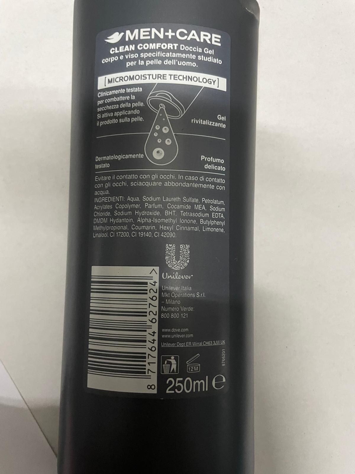 Official image of Shower gel ; Dove ; Men + care Clean comfort published by OECD 2