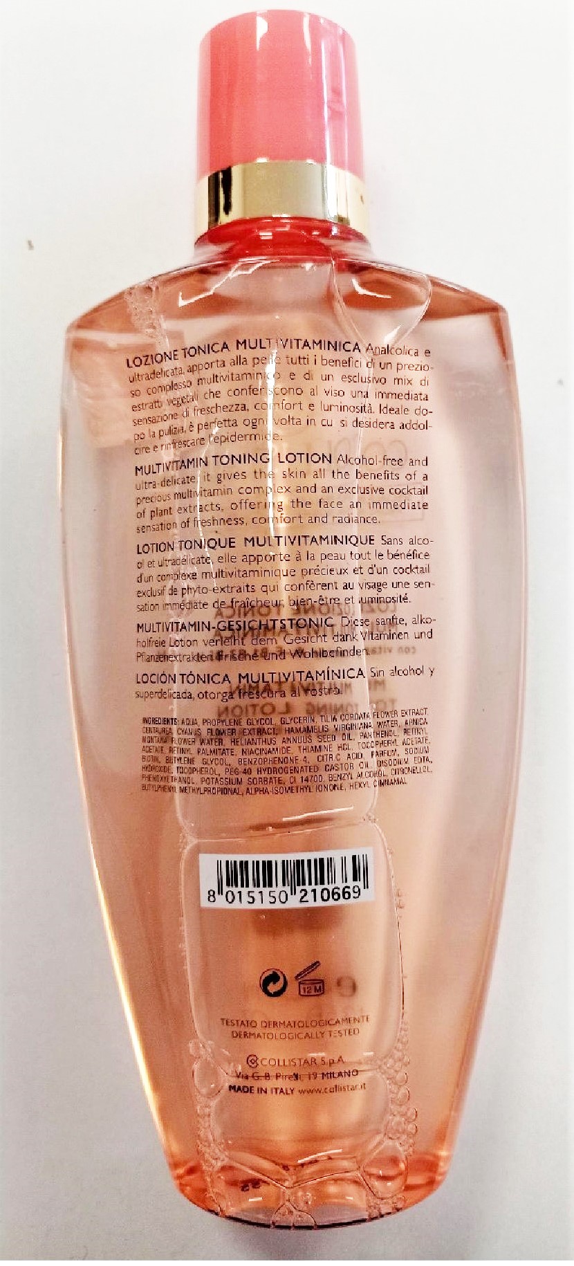 Official image of Body lotion ; Collistar ; Lozione tonica multivitaminica published by OECD 2