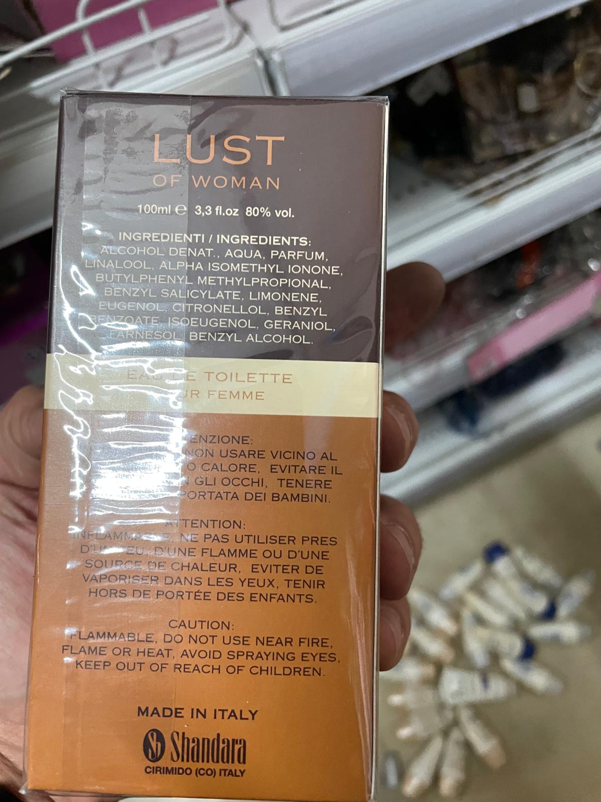 Official image of Eau de toilette ; Shandara ; Lust of woman published by OECD 2
