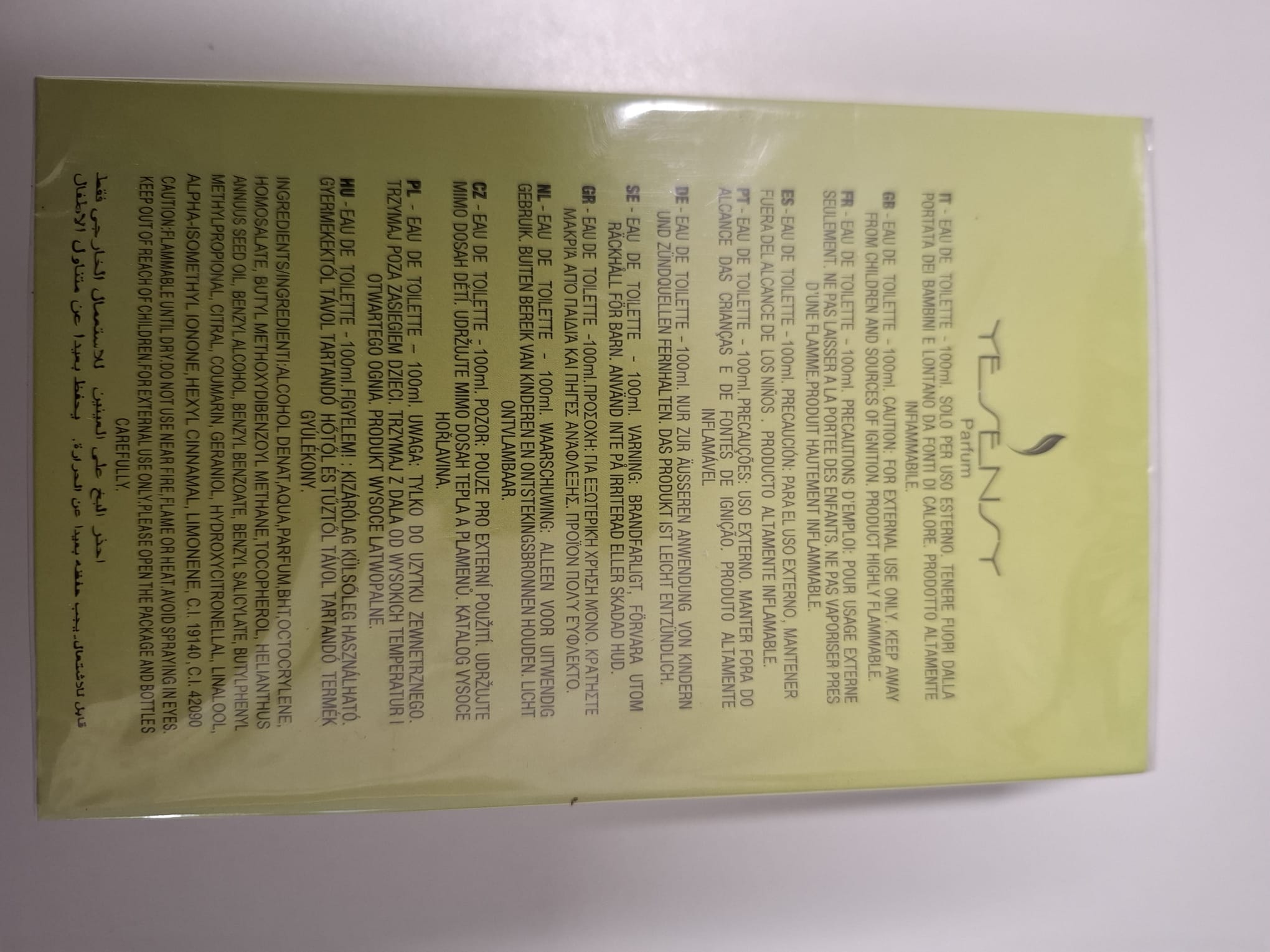 Official image of Eau de toilette ; YESENSY ; Aires published by OECD 2