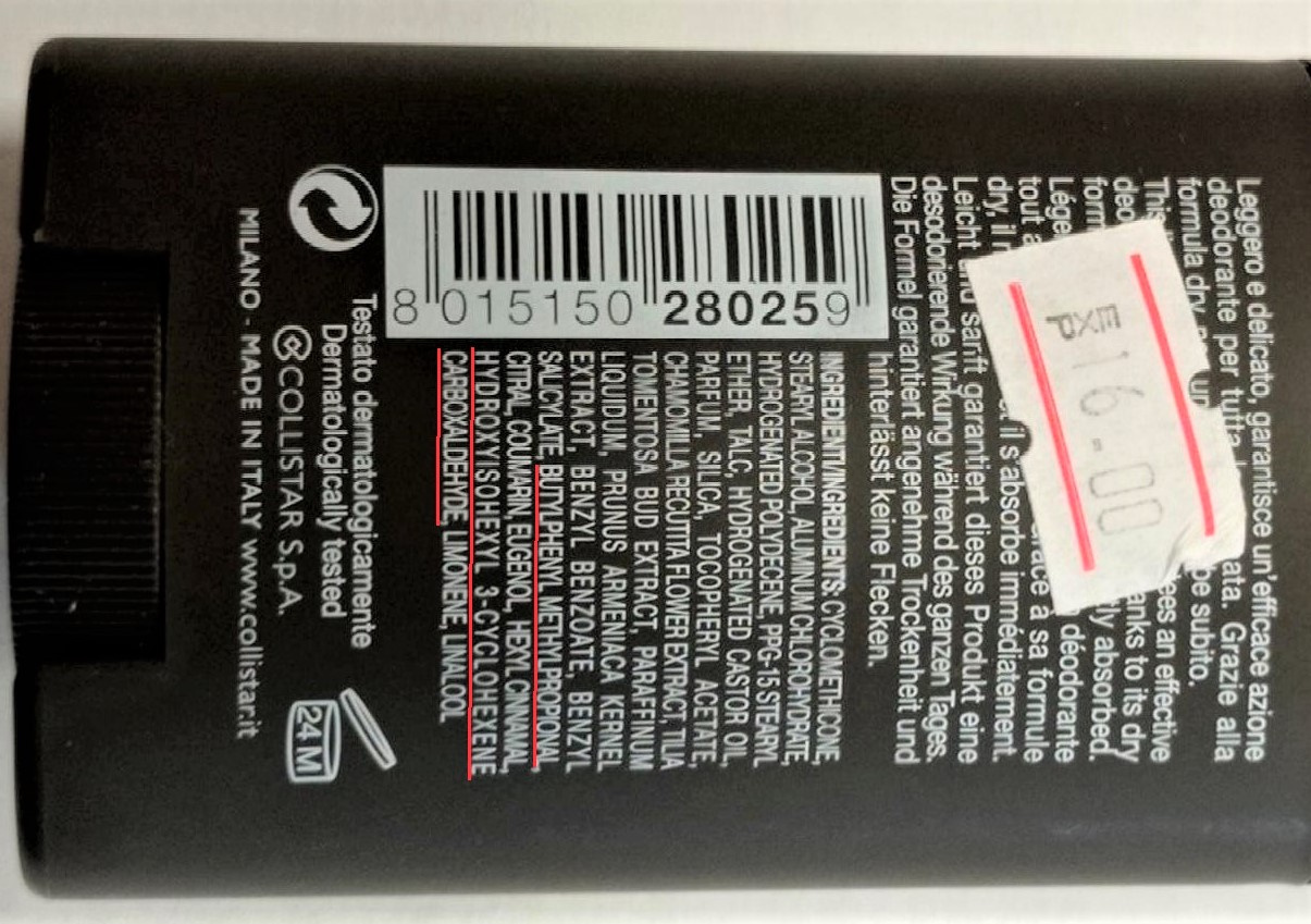 Official image of Deodorant ; Collistar ; Linea Uomo published by OECD 3