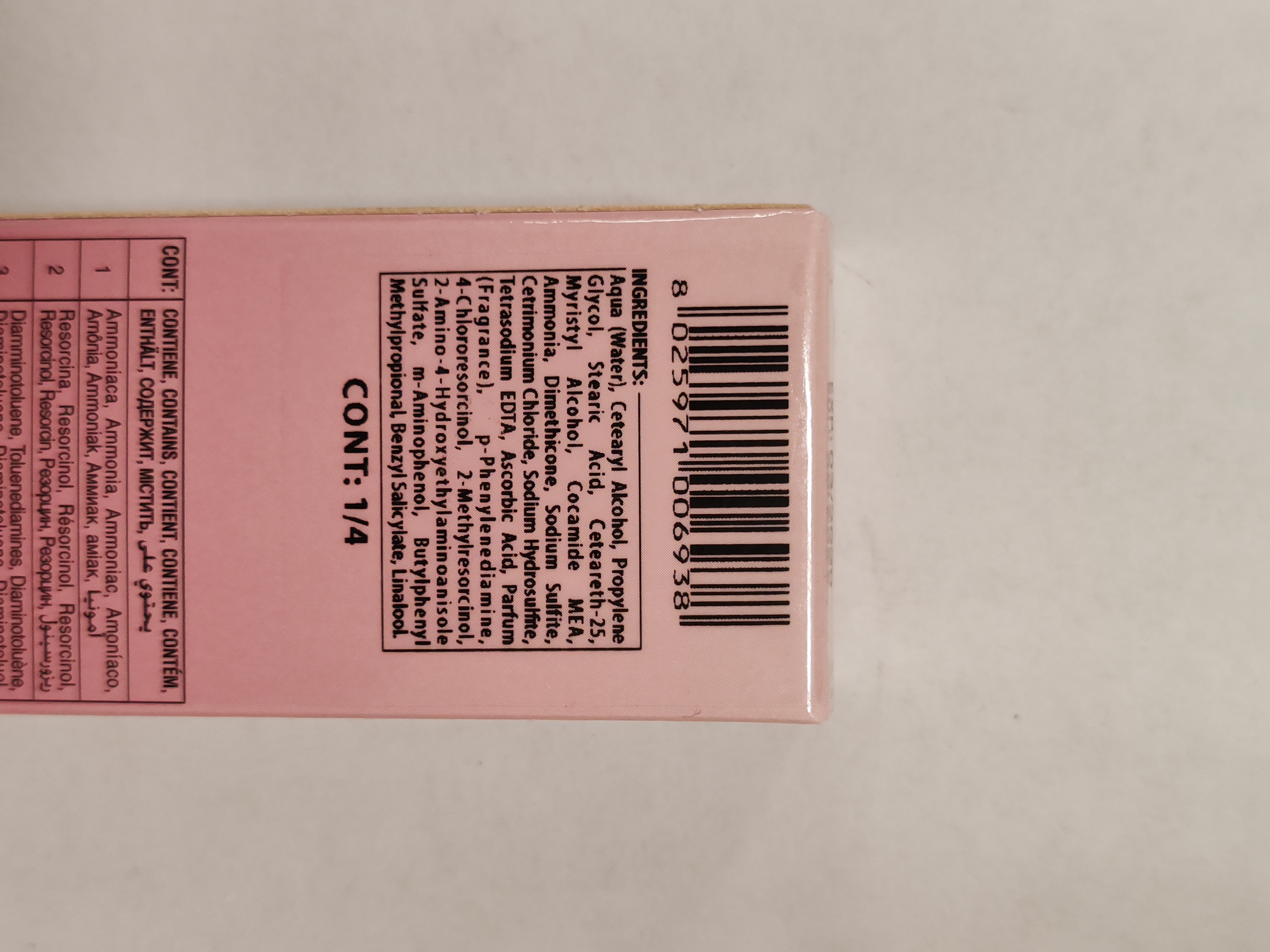 Official image of Hair dye ; Lovien Essential ; Prestige Color published by OECD 3