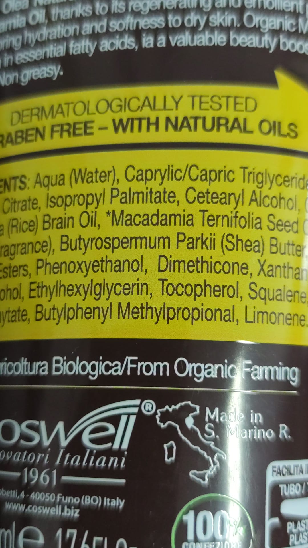 Official image of Body lotion ; L'angelica ; Macadamia Bio published by OECD