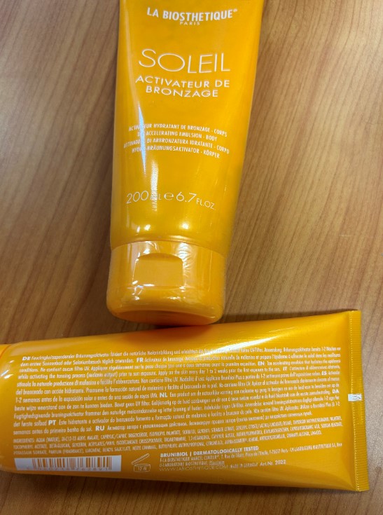 Official image of Tanning cream ; La Biosthetique ® ; Soleil activateur de bronzage published by OECD