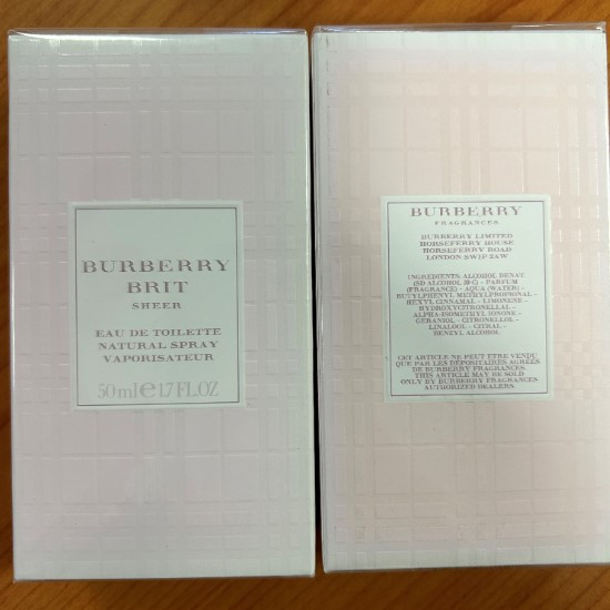 Official image of Eau de toilette ; Burberry Fragrances ; Brit Sheer published by OECD