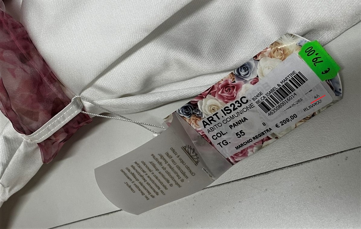 Official image of Children's dress ; Isabel & Martinez ; Abito Comunione published by OECD 4
