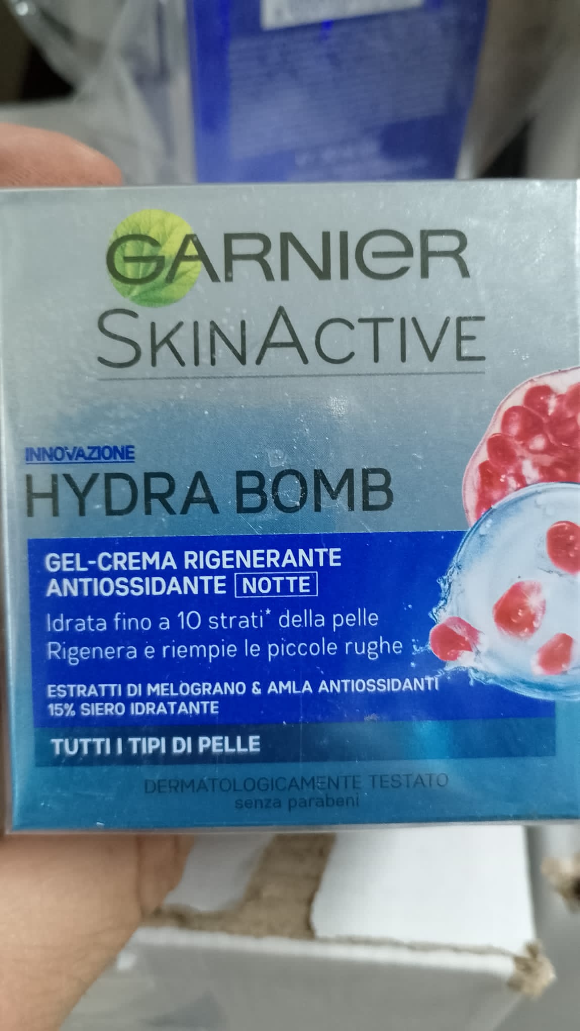 Official image of Face cream ; Garnier ; Skin Active Hydra bomb published by OECD 2