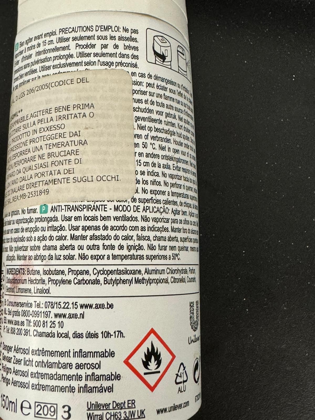 Official image of Deodorant ; Axe ; Apollo published by OECD 3