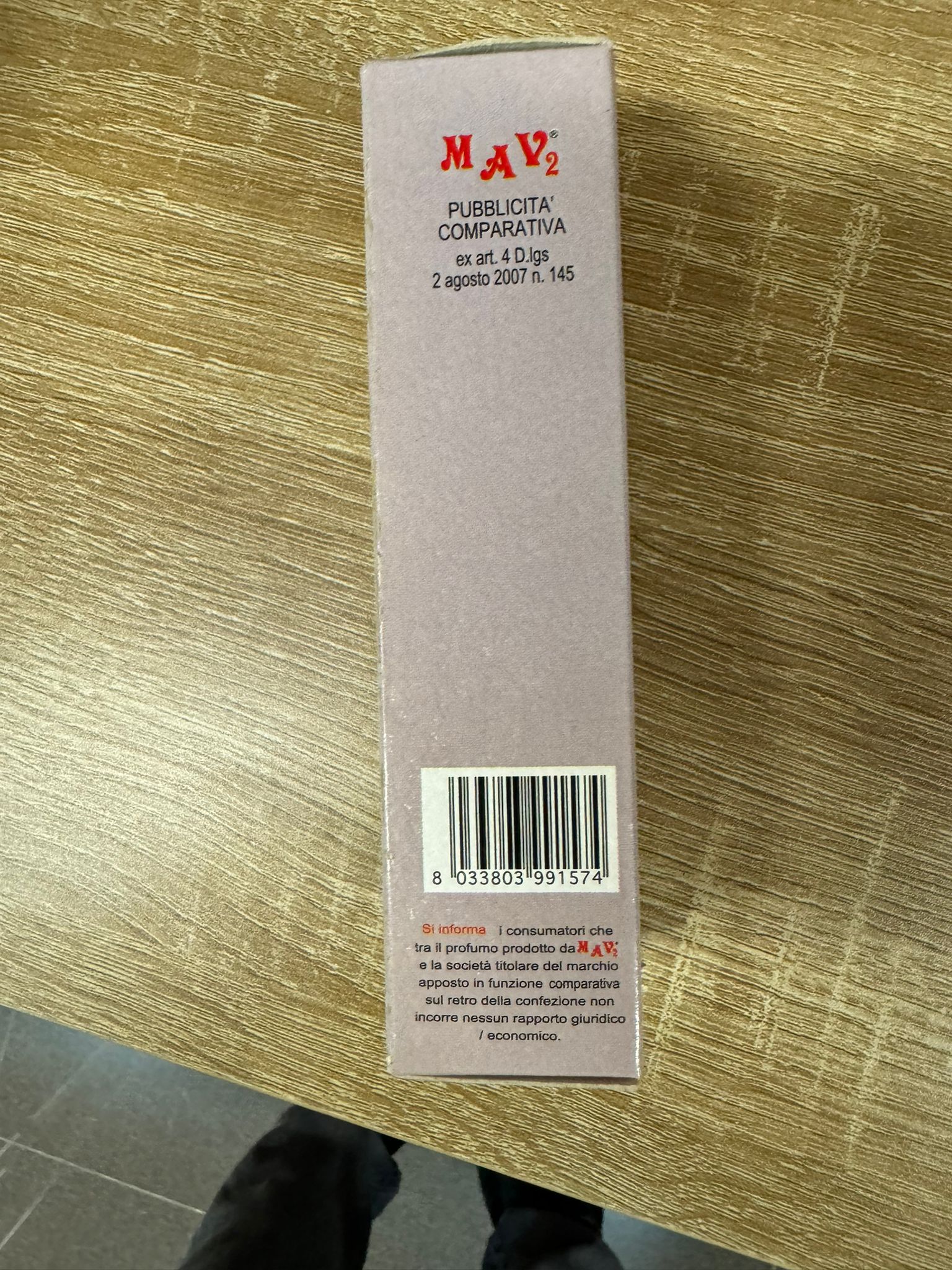 Official image of Perfume ; Mav ® ; N. 105 Bois D'Argent donna published by OECD