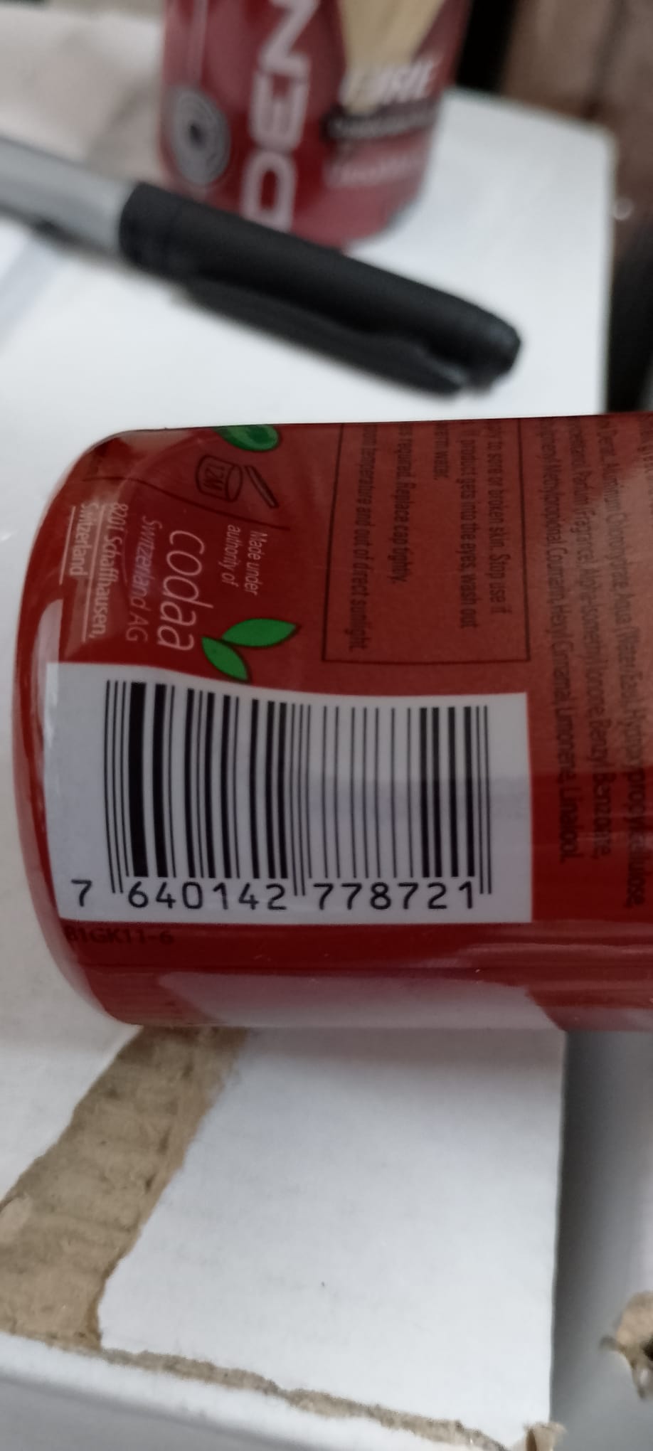Official image of Deodorant ; DENIM ; Fire Deo Max published by OECD 2