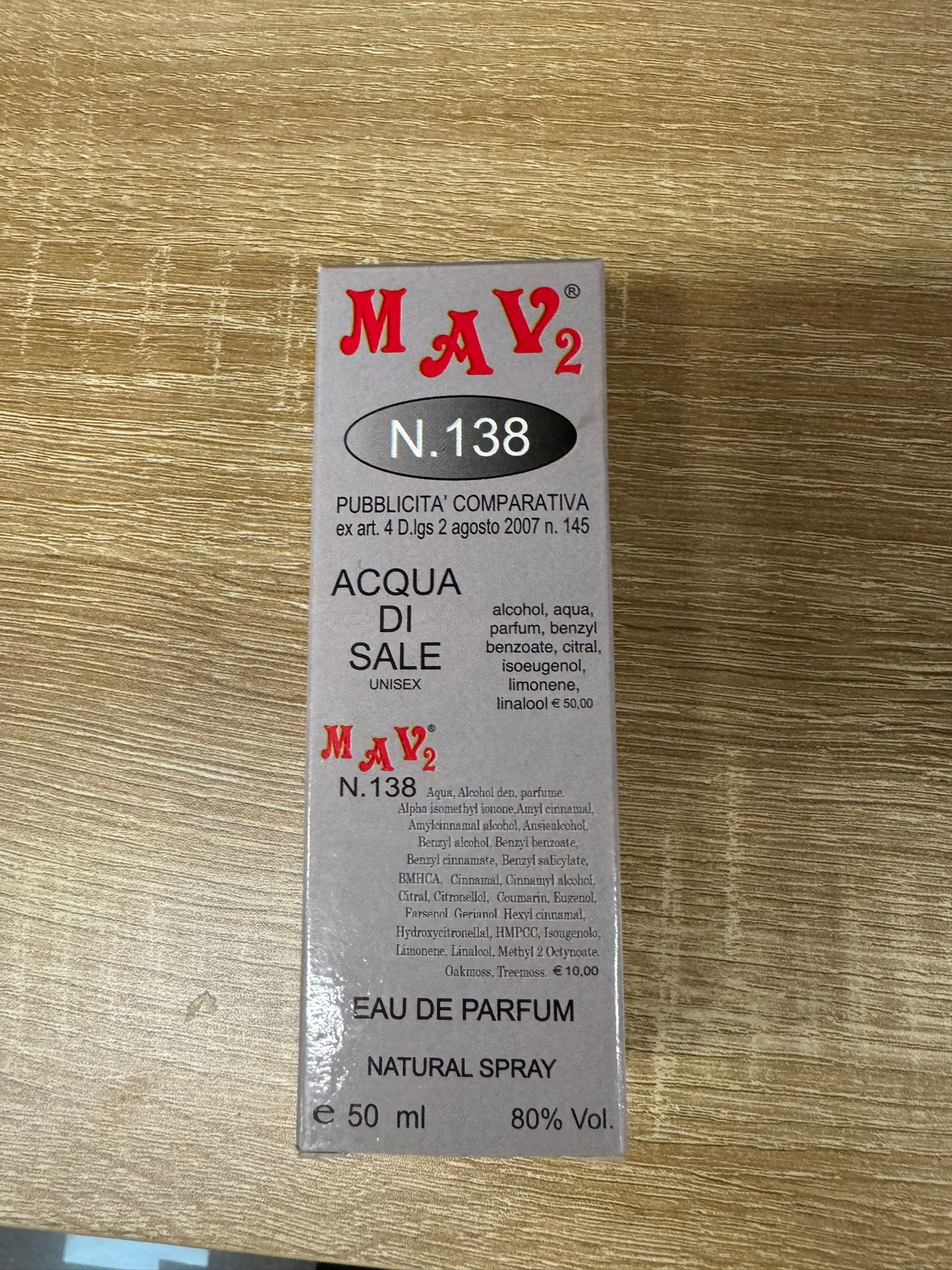 Official image of Eau de parfum ; Mav ® ; Acqua di sale published by OECD 2