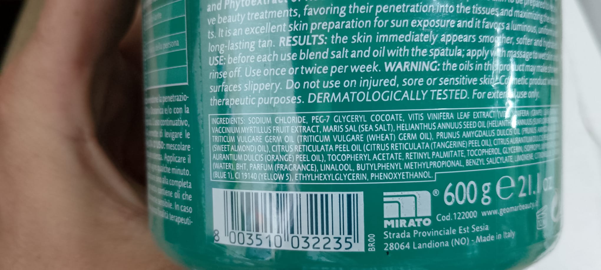 Official image of Body scrub ; Geomar ; Thalasso Scrub Azione levigante published by OECD 2