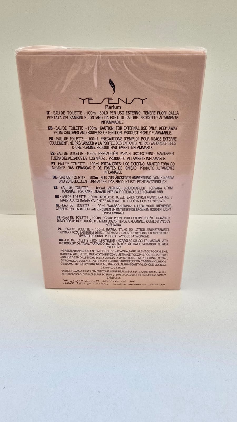 Official image of Eau de toilette ; Yesensy Parfum ; Agua Flora de Roses published by OECD 2