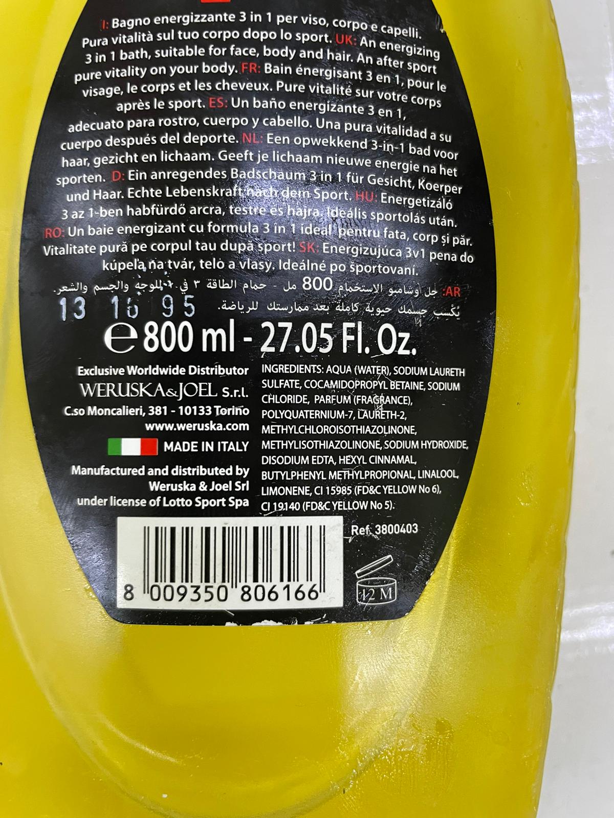 Official image of Hair and body wash ; Lotto ; Energy Hair & Body published by OECD 2