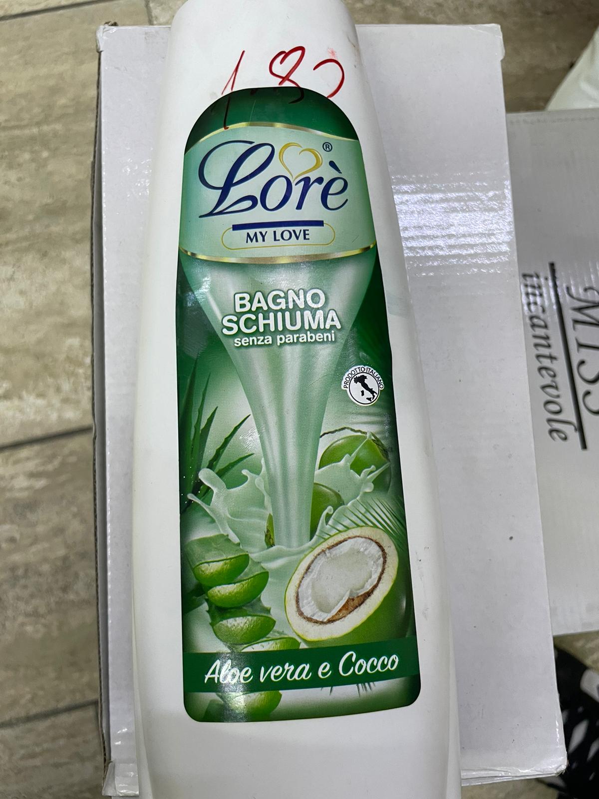 Official image of Bath foam ; Lorè my Love ; Bagno schiuma senza parabeni Aloe vera e cocco published by OECD 2