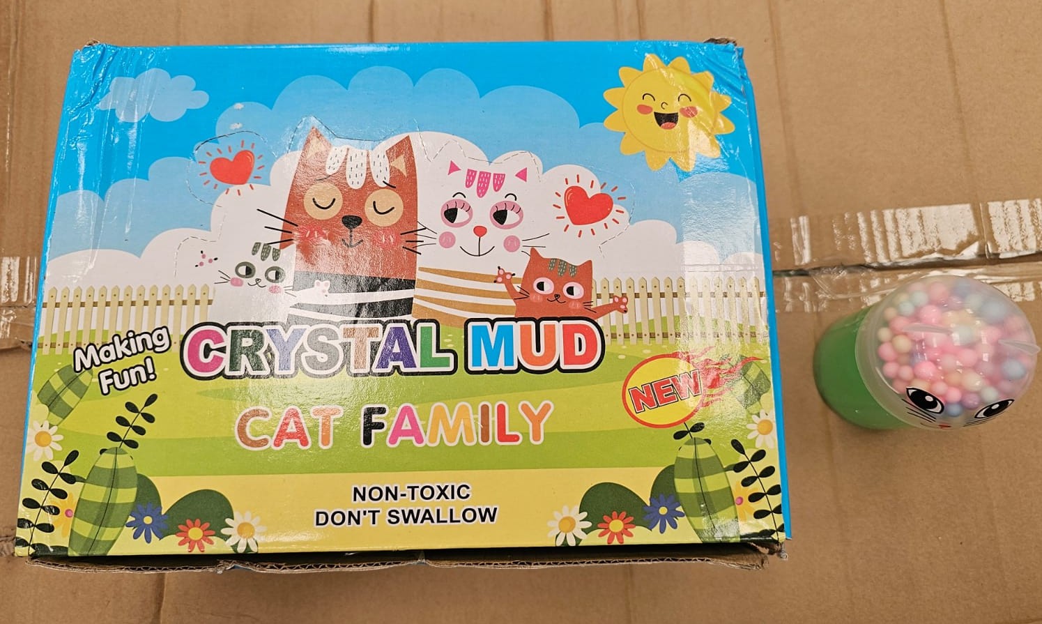 Official image of Toy slime ; CRYSTAL MUD ; Cat Family published by OECD 2