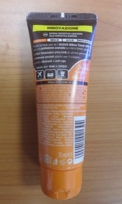 Official image of Sunscreen ; BILBOA ; Bilboa Travel - CREMA SOLARE VISO E CORPO published by OECD 2