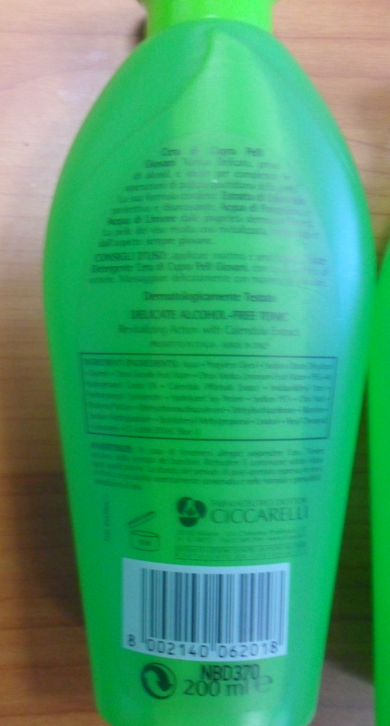 Official image of Face tonic ; CERA DI CUPRA ; Pelli giovani Tonico Delicato published by OECD 2