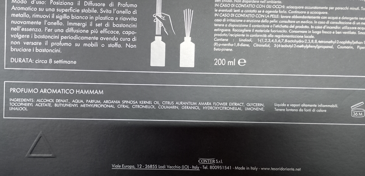 Official image of Cosmetics set ; Tesori d'Oriente ; Hammam published by OECD 3