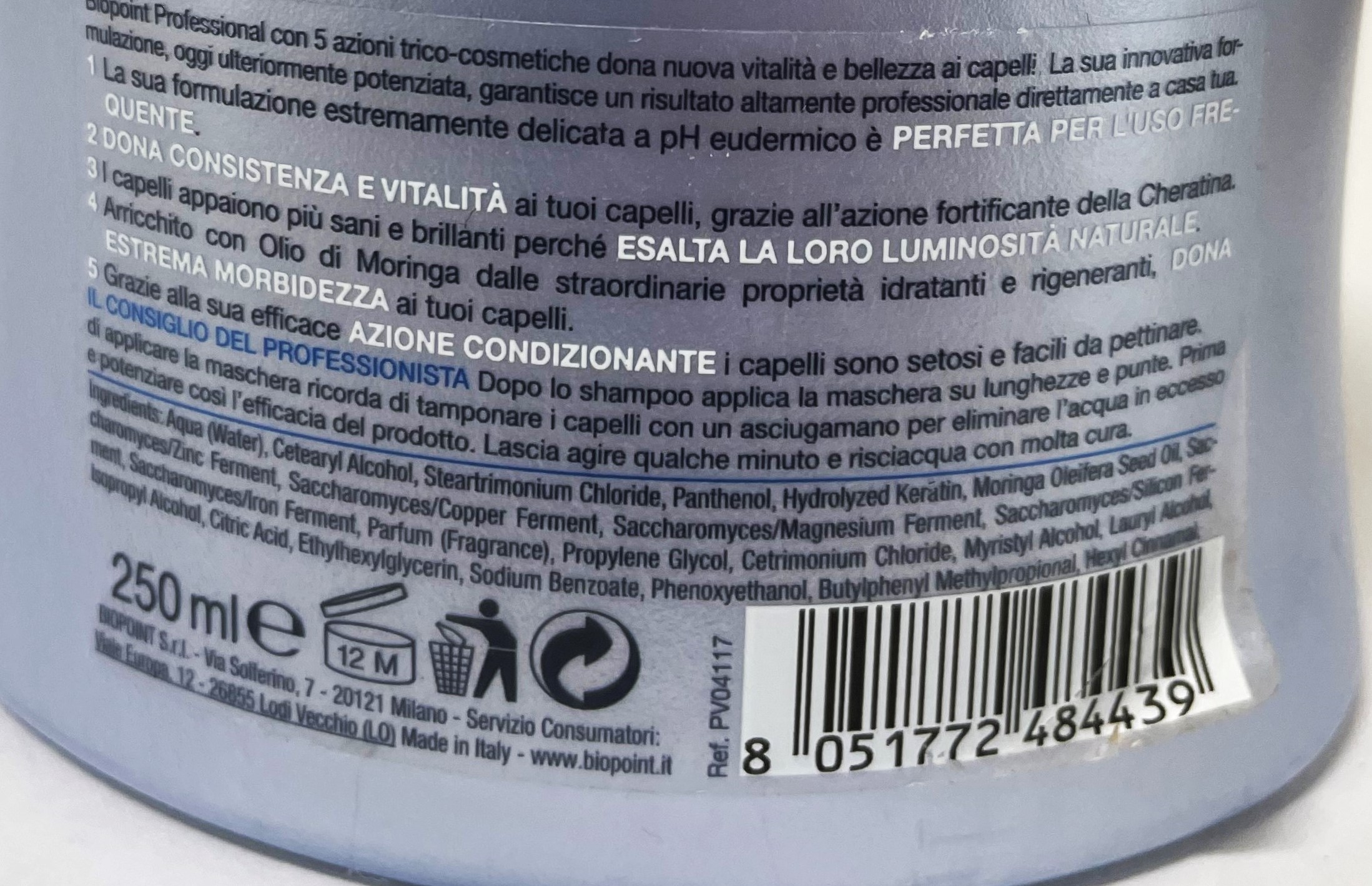 Official image of Hair mask ; Bipoint ; Crema Delicata Maschera per capelli published by OECD 3