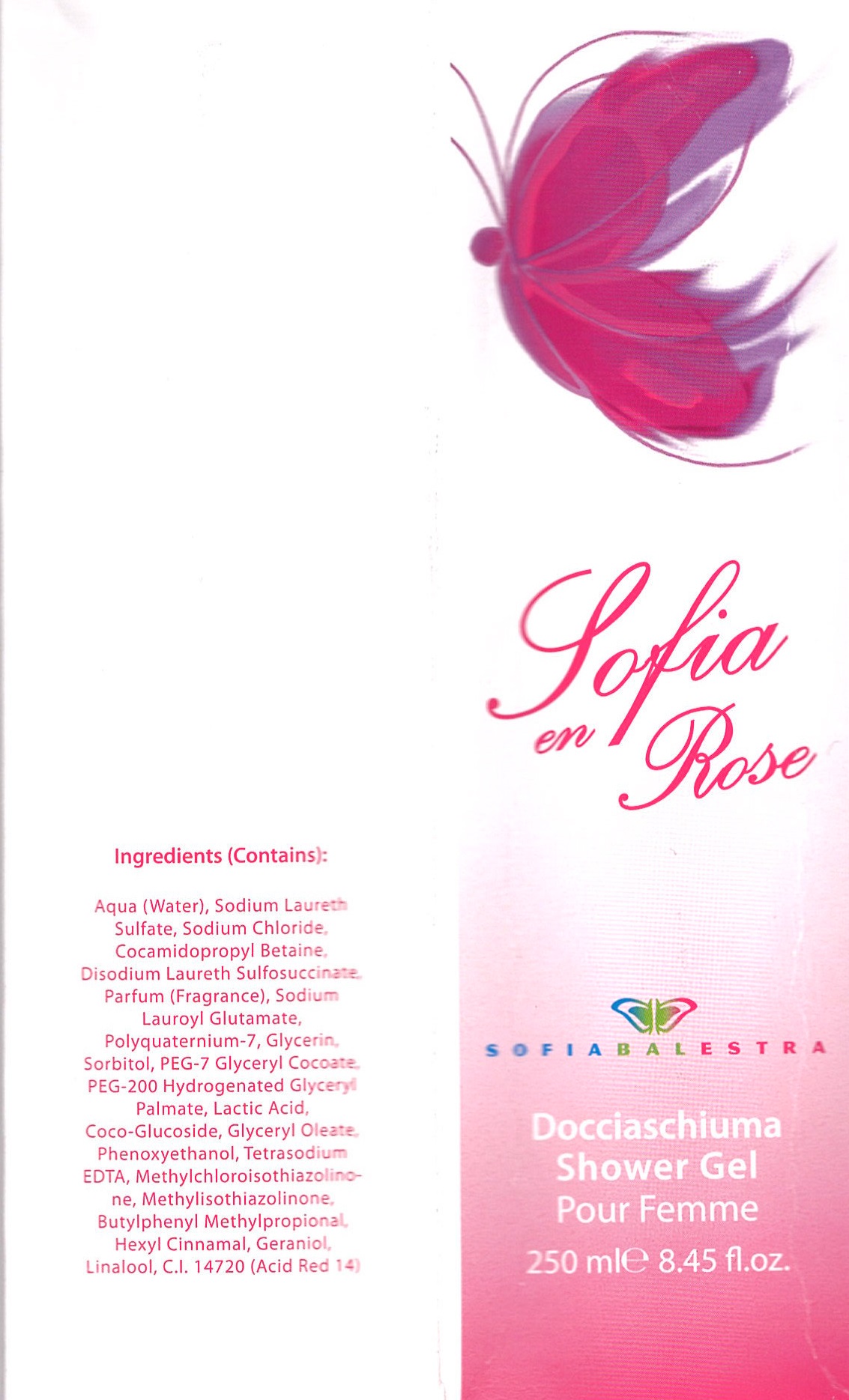 Official image of Shower gel ; Eurocosmesi ; Sofia en Rose published by OECD
