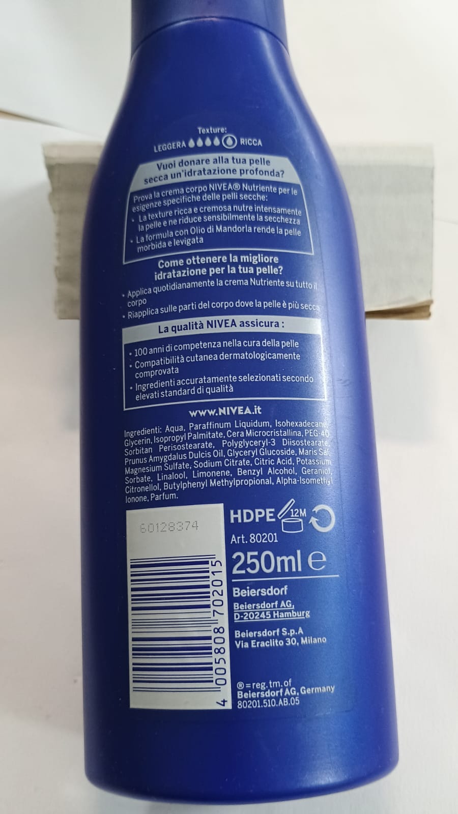 Official image of Body cream ; Nivea ; Nutriente corpo published by OECD 2