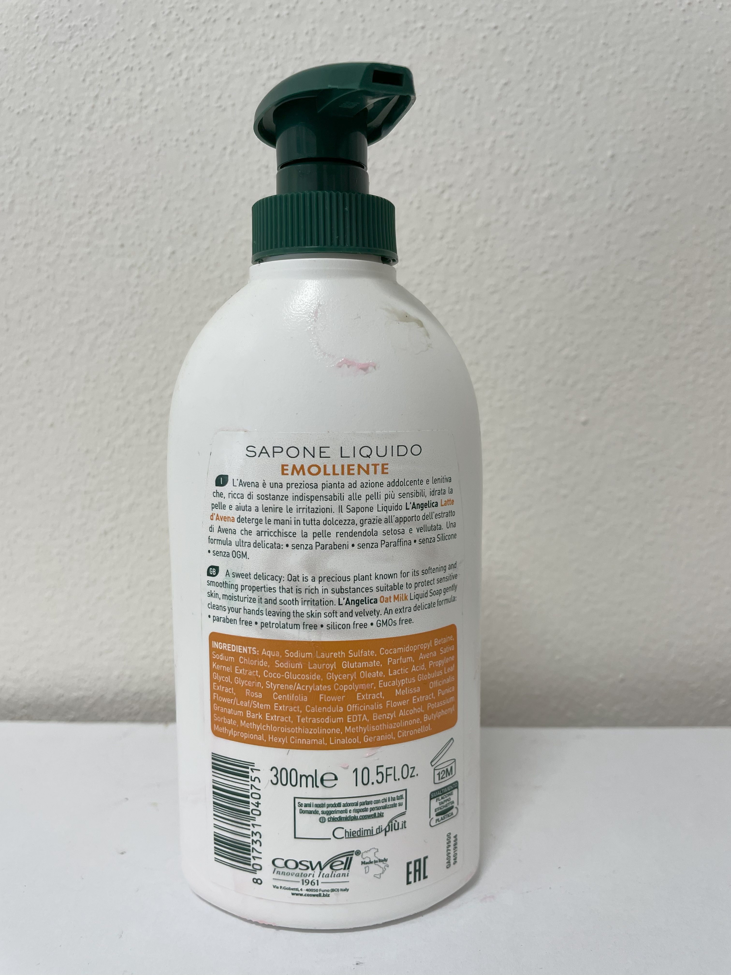 Official image of Liquid soap ; L'angelica ; Latte d'Avena published by OECD 2