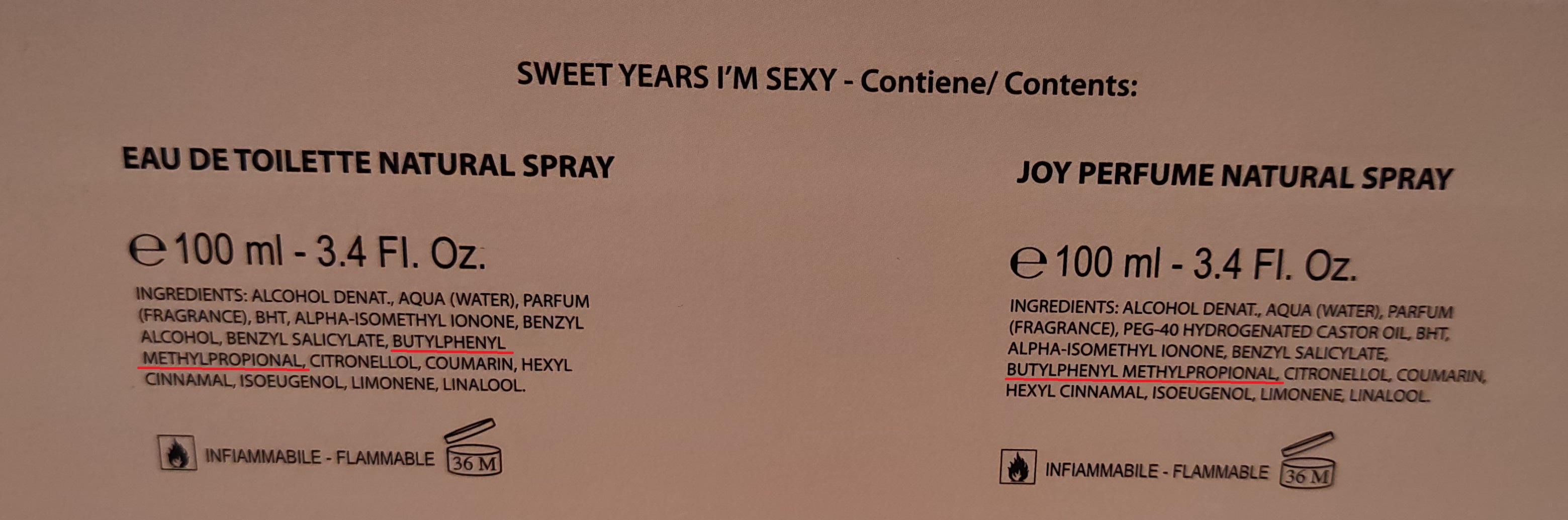 Official image of Cosmetics set ; Seewt Years ; I'm Sexy published by OECD 4