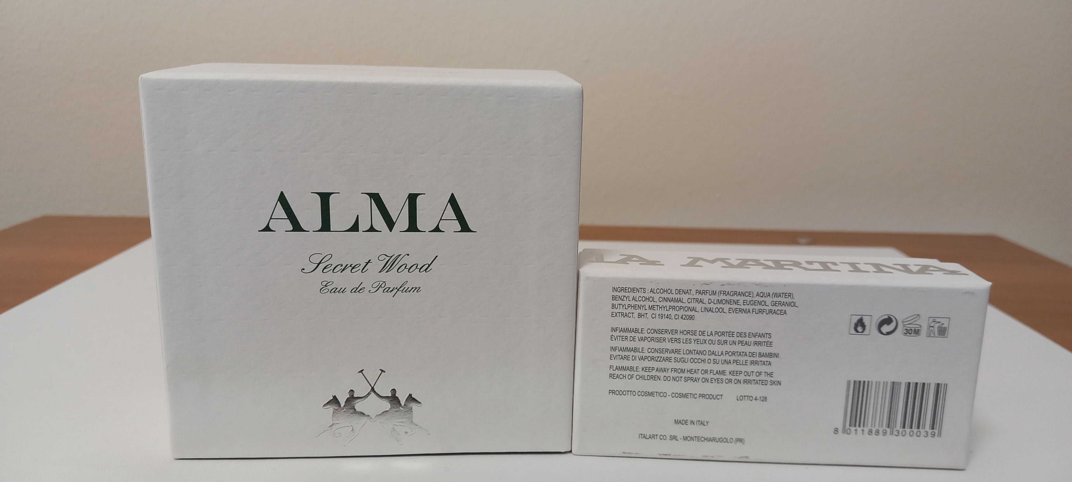 Official image of Perfume ; La Martina ; Alma Secret Wood published by OECD