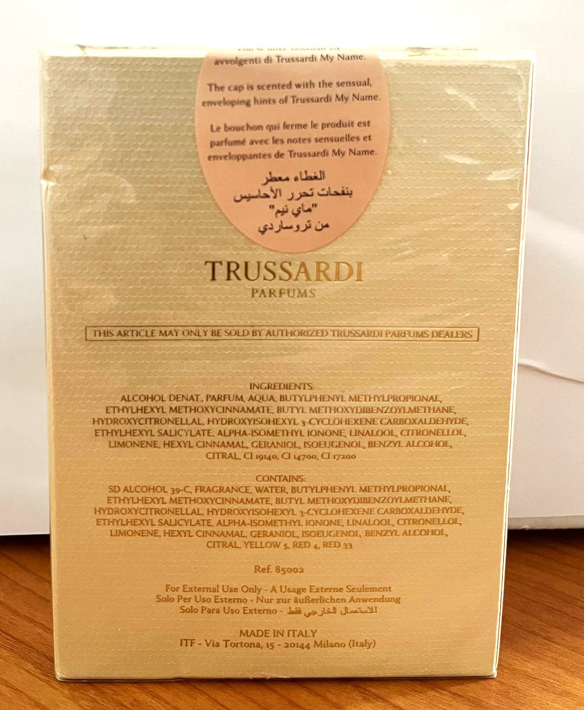 Official image of Perfume ; Trussardi ; My Name published by OECD 3