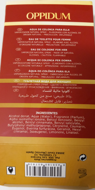 Official image of Eau de toilette ; Fragancias Mais ; Oppidum de naturmais published by OECD 2