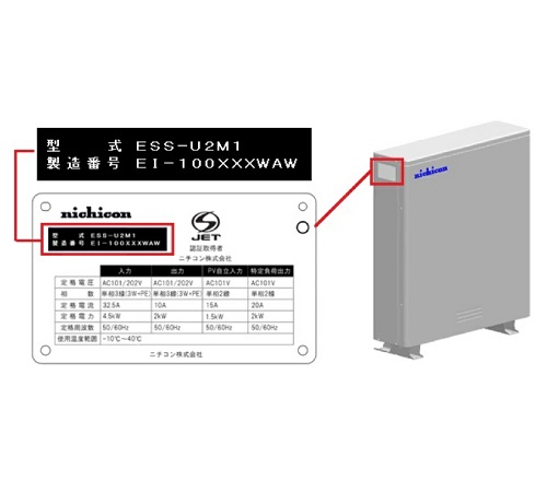 Official image of NICHICON home use energy storage system published by OECD 3