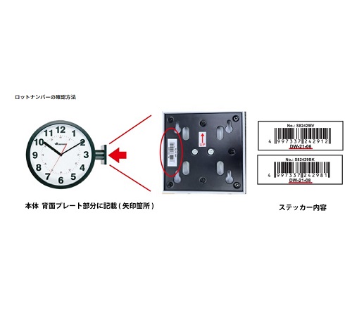 Official image of Double face wall clock round, Double face clock rectangle published by OECD 3