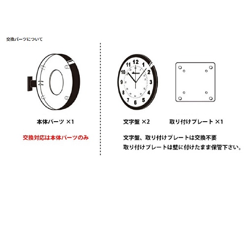 Official image of Double face wall clock round, Double face clock rectangle published by OECD 4