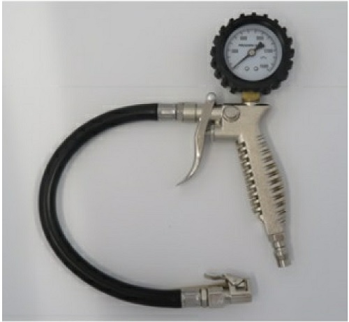 Official image of TRUSCO tire gauge gun type 1400kPa US style valve type published by OECD