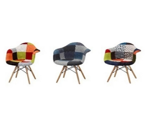 Official image of Eames patchwork armchair published by OECD
