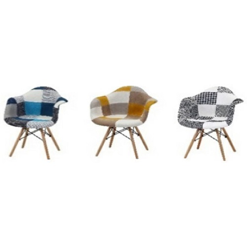 Official image of Eames patchwork armchair published by OECD 2