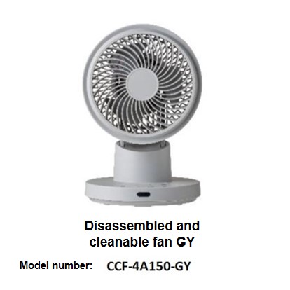 Official image of DC fans that can be disassembled for cleaning (GY, WH, BK) published by OECD