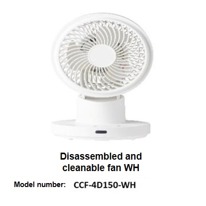 Official image of DC fans that can be disassembled for cleaning (GY, WH, BK) published by OECD 2