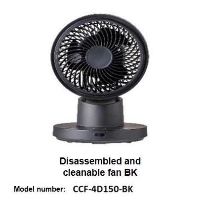 Official image of DC fans that can be disassembled for cleaning (GY, WH, BK) published by OECD 3