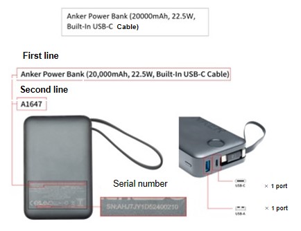 Official image of Lithium battery charger Anker 334 MagGo Battery (PowerCore 10000) Anker Power Bank (20000mAh, 22.5W,Built-In USB-C Cable) published by OECD 4
